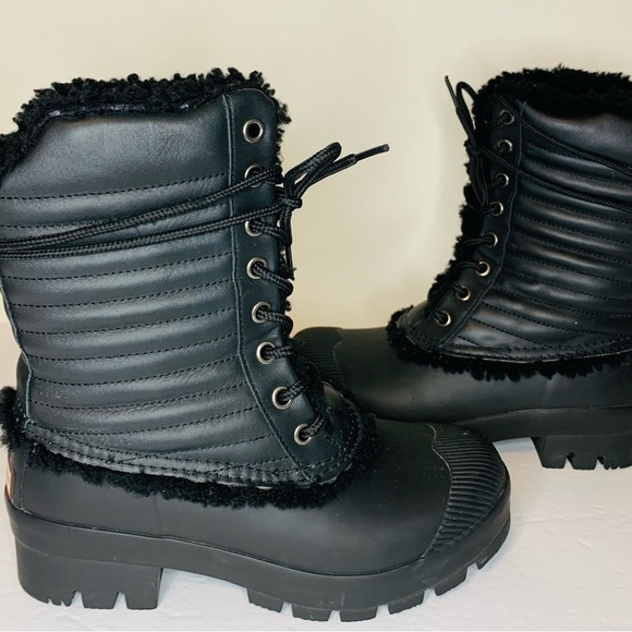 Hunter Original PAC Women’s Black Shearling Lined Waterproof Lace… - Picture 8 of 13